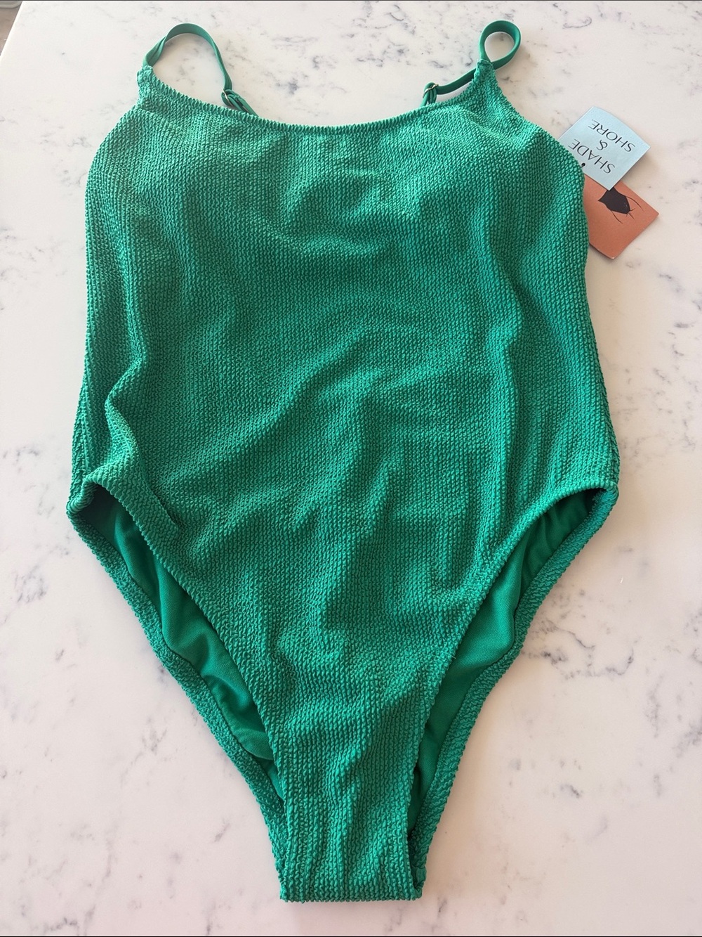 Shade & Shore Green Textured One Piece Swimsuit NWT XL